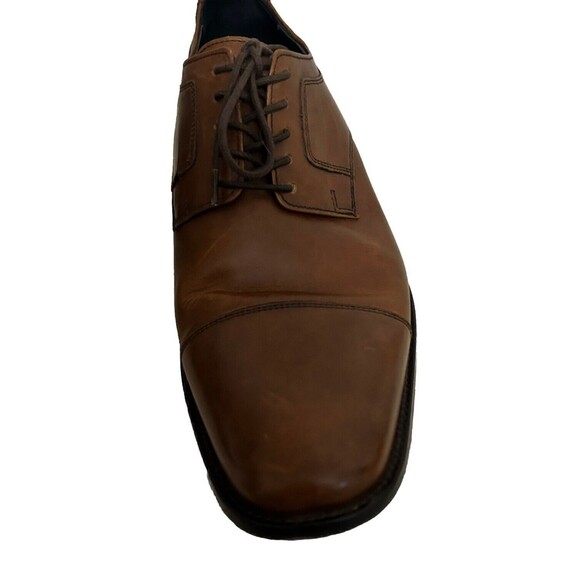 Johnston & Murphy Men's 12M Tan Cushioned Novick Cap Toe Lace Up Oxford Shoes - Picture 8 of 16